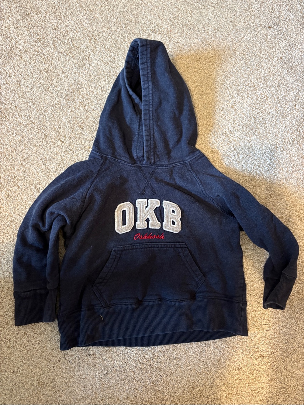Vintage 80s/90s Oshkosh B’Gosh Sweatshirt Hoodie Navy Baby Toddler 2T
